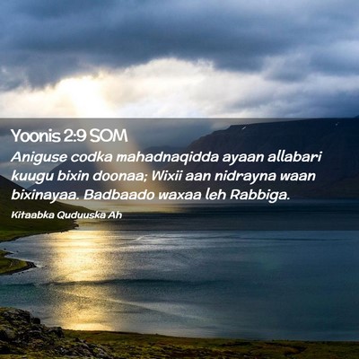 Picture 02 - Yoonis 2:9 SOM - Aniguse codka mahadnaqidda ayaan allabari kuugu - Bible Verse Picture