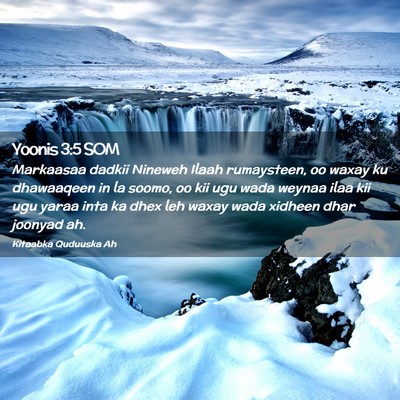 Picture 02 - Yoonis 3:5 SOM - Markaasaa dadkii Nineweh Ilaah rumaysteen, oo - Bible Verse Picture