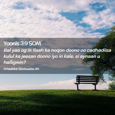 Picture 02 - Yoonis 3:9 SOM - Bal yaa og in Ilaah ka noqon doono oo cadhadiisa - Bible Verse Picture