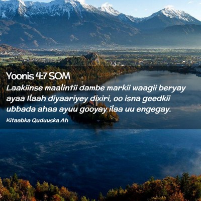 Picture 02 - Yoonis 4:7 SOM - Laakiinse maalintii dambe markii waagii beryay - Bible Verse Picture
