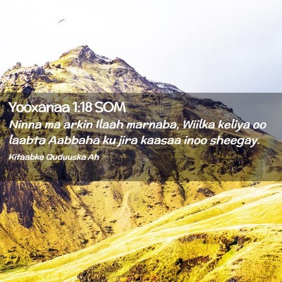 Picture 02 - Yooxanaa 1:18 SOM - Ninna ma arkin Ilaah marnaba, Wiilka keliya oo - Bible Verse Picture