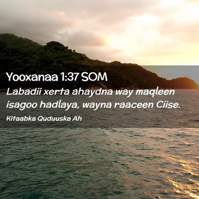 Picture 02 - Yooxanaa 1:37 SOM - Labadii xerta ahaydna way maqleen isagoo hadlaya, - Bible Verse Picture