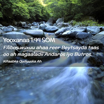 Picture 02 - Yooxanaa 1:44 SOM - Filibos wuxuu ahaa reer Beytsayda taas oo ah - Bible Verse Picture