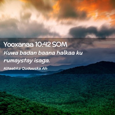 Picture 02 - Yooxanaa 10:42 SOM - Kuwa badan baana halkaa ku rumaystay - Bible Verse Picture