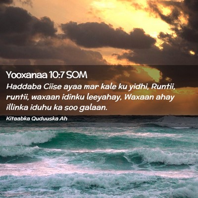 Picture 02 - Yooxanaa 10:7 SOM - Haddaba Ciise ayaa mar kale ku yidhi, Runtii, - Bible Verse Picture