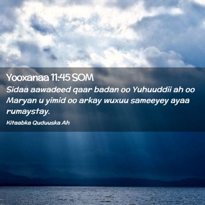 Picture 02 - Yooxanaa 11:45 SOM - Sidaa aawadeed qaar badan oo Yuhuuddii ah oo - Bible Verse Picture