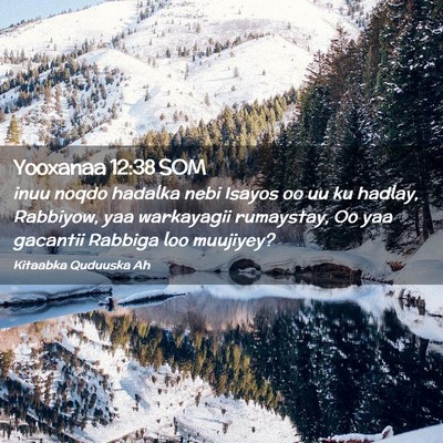 Picture 02 - Yooxanaa 12:38 SOM - inuu noqdo hadalka nebi Isayos oo uu ku hadlay, - Bible Verse Picture