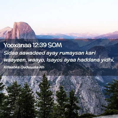 Picture 02 - Yooxanaa 12:39 SOM - Sidaa aawadeed ayay rumaysan kari waayeen, waayo, - Bible Verse Picture