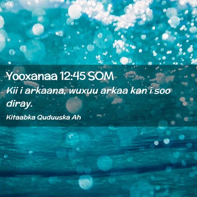 Picture 02 - Yooxanaa 12:45 SOM - Kii i arkaana, wuxuu arkaa kan i soo - Bible Verse Picture