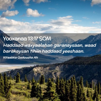 Picture 02 - Yooxanaa 13:17 SOM - Haddaad waxyaalahan garanaysaan, waad barakaysan - Bible Verse Picture