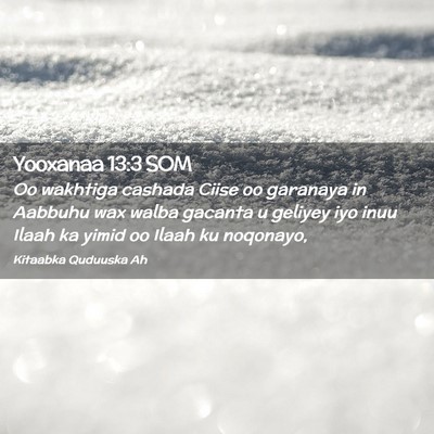 Picture 02 - Yooxanaa 13:3 SOM - Oo wakhtiga cashada Ciise oo garanaya in Aabbuhu - Bible Verse Picture