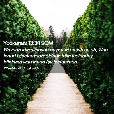 Picture 02 - Yooxanaa 13:34 SOM - Waxaan idin siinayaa qaynuun cusub oo ah, Waa - Bible Verse Picture