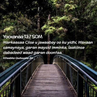 Picture 02 - Yooxanaa 13:7 SOM - Markaasaa Ciise u jawaabay oo ku yidhi, Waxaan - Bible Verse Picture