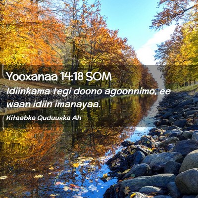 Picture 02 - Yooxanaa 14:18 SOM - Idiinkama tegi doono agoonnimo, ee waan idiin - Bible Verse Picture