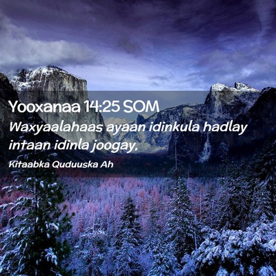Picture 02 - Yooxanaa 14:25 SOM - Waxyaalahaas ayaan idinkula hadlay intaan idinla - Bible Verse Picture