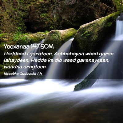 Picture 02 - Yooxanaa 14:7 SOM - Haddaad i garateen, Aabbahayna waad garan - Bible Verse Picture
