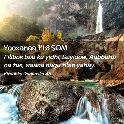 Picture 02 - Yooxanaa 14:8 SOM - Filibos baa ku yidhi, Sayidow, Aabbaha na tus, - Bible Verse Picture