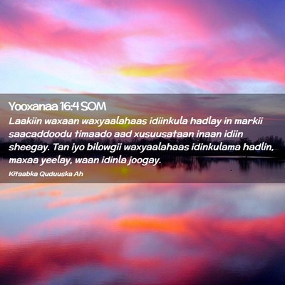 Picture 02 - Yooxanaa 16:4 SOM - Laakiin waxaan waxyaalahaas idiinkula hadlay in - Bible Verse Picture