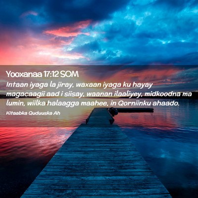 Picture 02 - Yooxanaa 17:12 SOM - Intaan iyaga la jiray, waxaan iyaga ku hayay - Bible Verse Picture