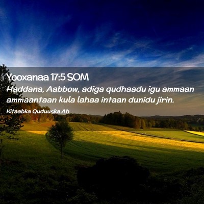 Picture 02 - Yooxanaa 17:5 SOM - Haddana, Aabbow, adiga qudhaadu igu ammaan - Bible Verse Picture