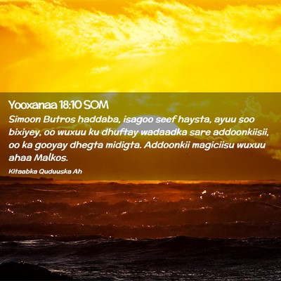 Picture 02 - Yooxanaa 18:10 SOM - Simoon Butros haddaba, isagoo seef haysta, ayuu - Bible Verse Picture