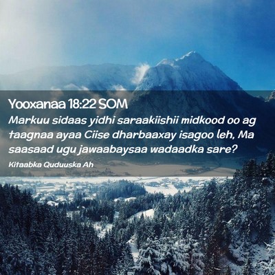 Picture 02 - Yooxanaa 18:22 SOM - Markuu sidaas yidhi saraakiishii midkood oo ag - Bible Verse Picture