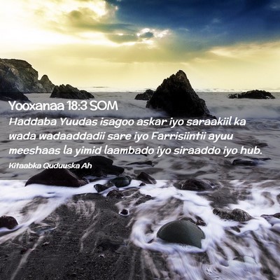 Picture 02 - Yooxanaa 18:3 SOM - Haddaba Yuudas isagoo askar iyo saraakiil ka wada - Bible Verse Picture