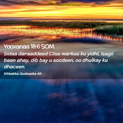Picture 02 - Yooxanaa 18:6 SOM - Sidaa daraaddeed Ciise markuu ku yidhi, Isagii - Bible Verse Picture