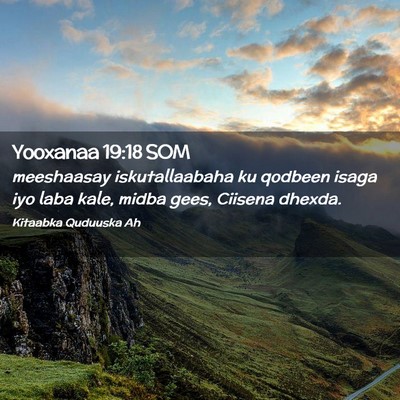 Picture 02 - Yooxanaa 19:18 SOM - meeshaasay iskutallaabaha ku qodbeen isaga iyo - Bible Verse Picture