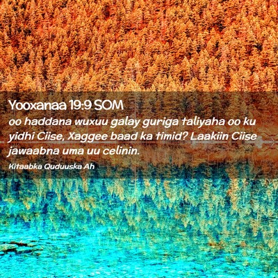 Picture 02 - Yooxanaa 19:9 SOM - oo haddana wuxuu galay guriga taliyaha oo ku - Bible Verse Picture