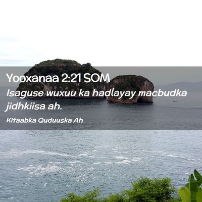 Picture 02 - Yooxanaa 2:21 SOM - Isaguse wuxuu ka hadlayay macbudka jidhkiisa - Bible Verse Picture