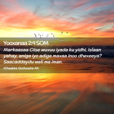 Picture 02 - Yooxanaa 2:4 SOM - Markaasaa Ciise wuxuu iyada ku yidhi, Islaan - Bible Verse Picture