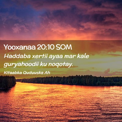 Picture 02 - Yooxanaa 20:10 SOM - Haddaba xertii ayaa mar kale guryahoodii ku - Bible Verse Picture