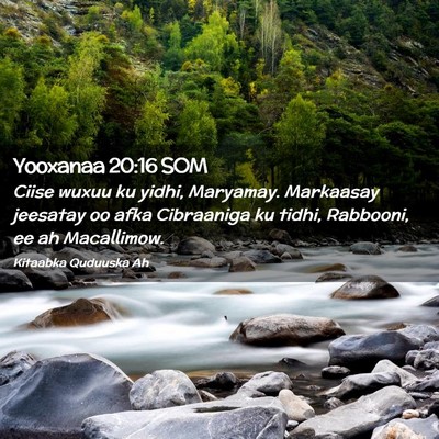 Picture 02 - Yooxanaa 20:16 SOM - Ciise wuxuu ku yidhi, Maryamay. Markaasay - Bible Verse Picture