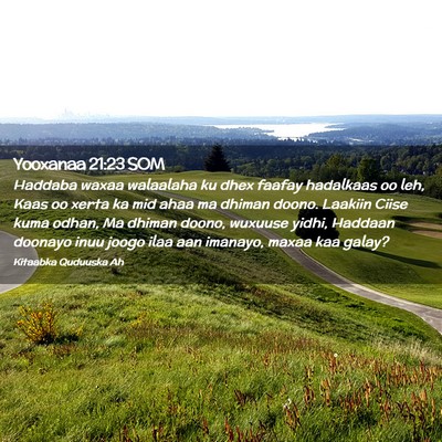 Picture 02 - Yooxanaa 21:23 SOM - Haddaba waxaa walaalaha ku dhex faafay hadalkaas - Bible Verse Picture