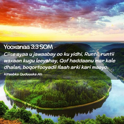 Picture 02 - Yooxanaa 3:3 SOM - Ciise ayaa u jawaabay oo ku yidhi, Runtii, runtii - Bible Verse Picture