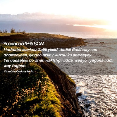 Picture 02 - Yooxanaa 4:45 SOM - Haddaba markuu Galili yimid, dadkii Galili way - Bible Verse Picture