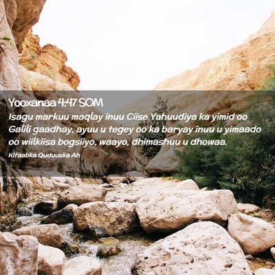 Picture 02 - Yooxanaa 4:47 SOM - Isagu markuu maqlay inuu Ciise Yahuudiya ka yimid - Bible Verse Picture