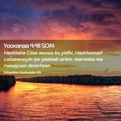 Picture 02 - Yooxanaa 4:48 SOM - Haddaba Ciise wuxuu ku yidhi, Haddaanad - Bible Verse Picture