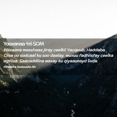 Picture 02 - Yooxanaa 4:6 SOM - Waxaana meeshaas jiray ceelkii Yacquub. Haddaba - Bible Verse Picture