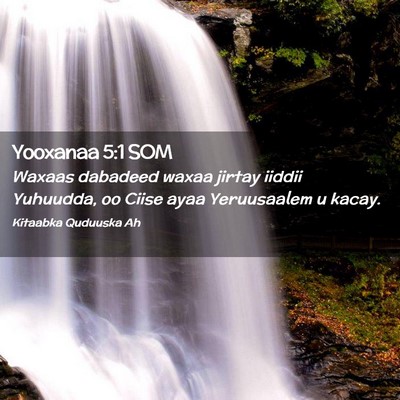 Picture 02 - Yooxanaa 5:1 SOM - Waxaas dabadeed waxaa jirtay iiddii Yuhuudda, oo - Bible Verse Picture