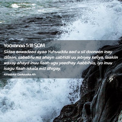 Picture 02 - Yooxanaa 5:18 SOM - Sidaa aawadeed ayaa Yuhuuddu aad u sii dooneen - Bible Verse Picture