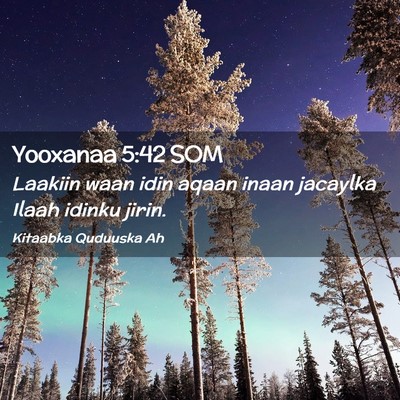 Picture 02 - Yooxanaa 5:42 SOM - Laakiin waan idin aqaan inaan jacaylka Ilaah - Bible Verse Picture