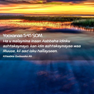 Picture 02 - Yooxanaa 5:45 SOM - Ha u malaynina inaan Aabbaha idinku ashtakaynayo: - Bible Verse Picture