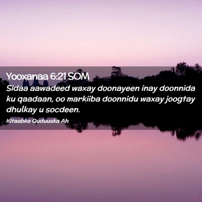 Picture 02 - Yooxanaa 6:21 SOM - Sidaa aawadeed waxay doonayeen inay doonnida ku - Bible Verse Picture