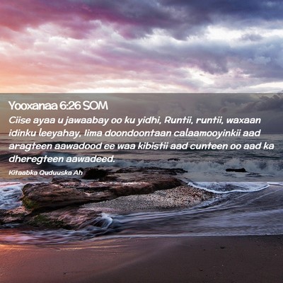 Picture 02 - Yooxanaa 6:26 SOM - Ciise ayaa u jawaabay oo ku yidhi, Runtii, - Bible Verse Picture