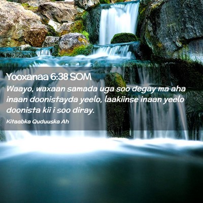 Picture 02 - Yooxanaa 6:38 SOM - Waayo, waxaan samada uga soo degay ma aha inaan - Bible Verse Picture