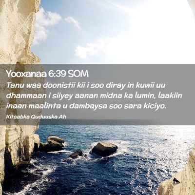 Picture 02 - Yooxanaa 6:39 SOM - Tanu waa doonistii kii i soo diray in kuwii uu - Bible Verse Picture
