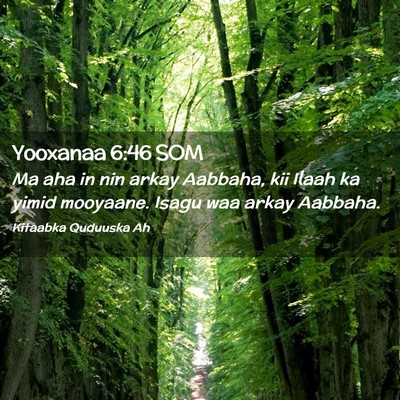 Picture 02 - Yooxanaa 6:46 SOM - Ma aha in nin arkay Aabbaha, kii Ilaah ka yimid - Bible Verse Picture