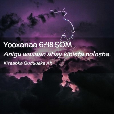 Picture 02 - Yooxanaa 6:48 SOM - Anigu waxaan ahay kibista - Bible Verse Picture